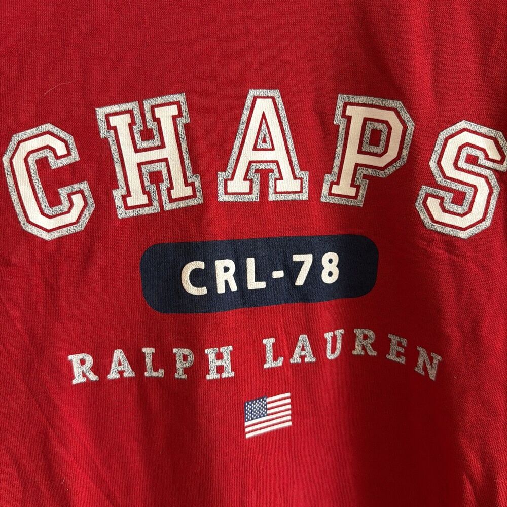 Vintage Chaps Ralph Lauren CRL 78  t-shirt Size XL Flag Spell Out